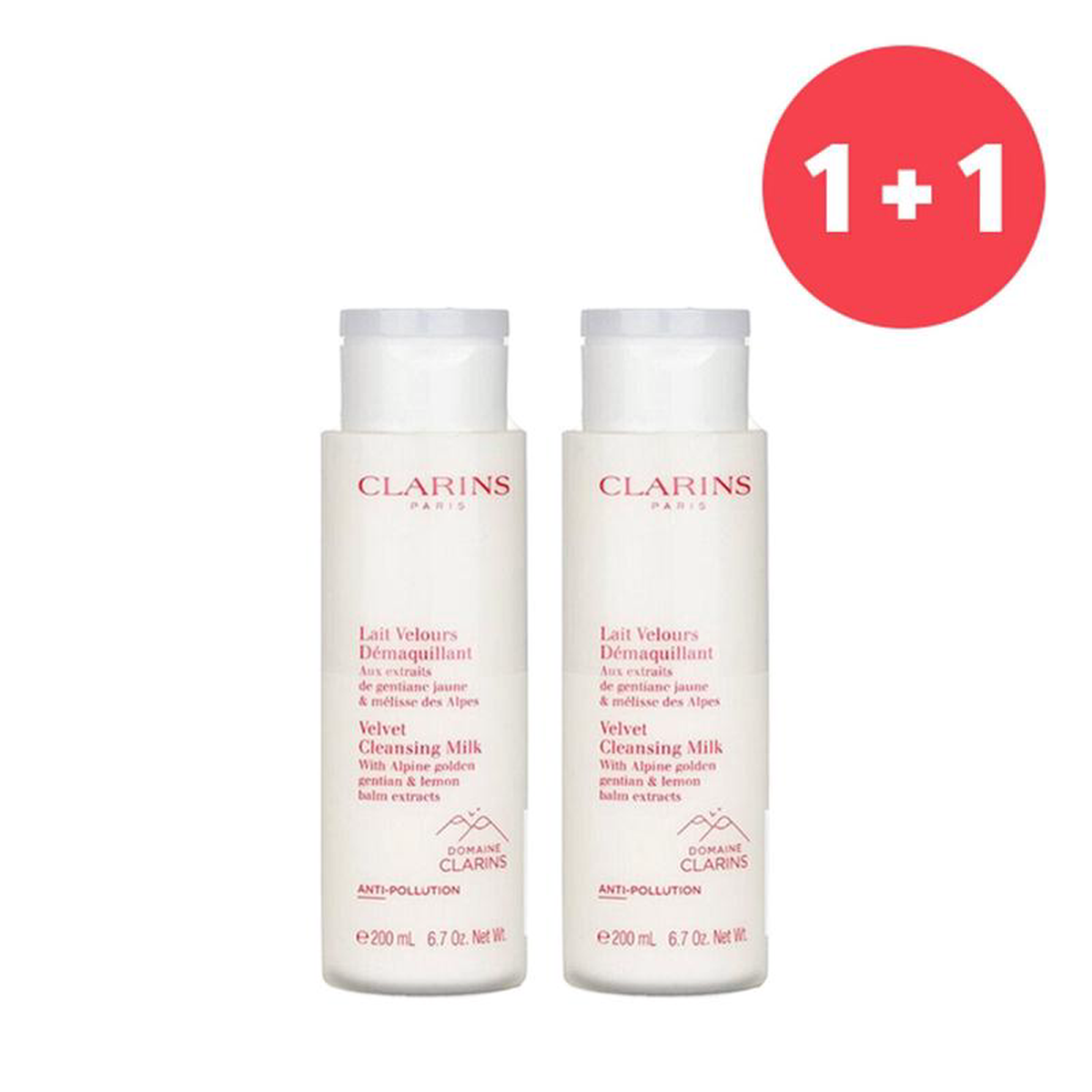 Clarins Buy 1 Get 1Velvet Cleansing Milk with Alpine Golden Gentian 038 Lemon Balm Extracts (Add ONE to Cart and get TWO) 200ml67oz